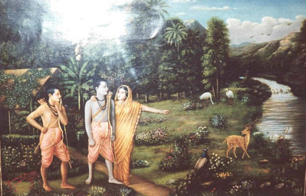 a picture from the Ramayana, Raam in the middle